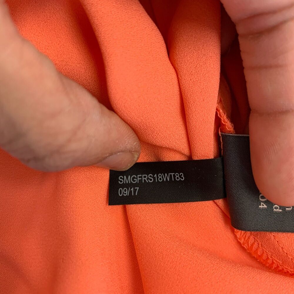 The Limited Collection Cutout Sleeve Womens XL Extra Large Coral Orange V Neck - Picture 11 of 13